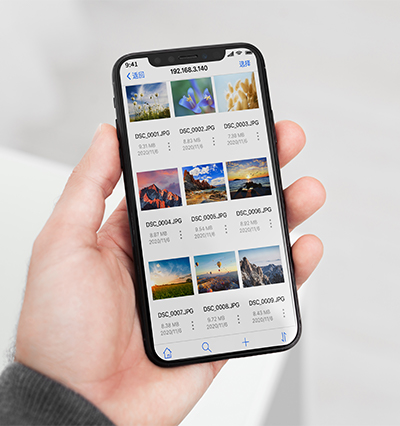 用手机查看和下载单反相机中的jpg图片、图片源文件、视频